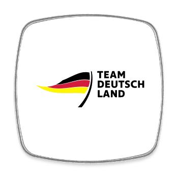 Team Deutschland - Viereckiger Kühlschrankmagnet - Weiß - Vorne