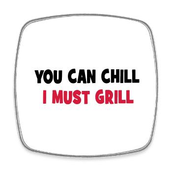 grill - Square fridge magnet - white - Front