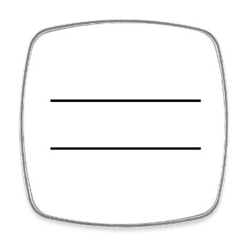 2 horizontal lines on top of each other for text names - Square fridge magnet - white - Front