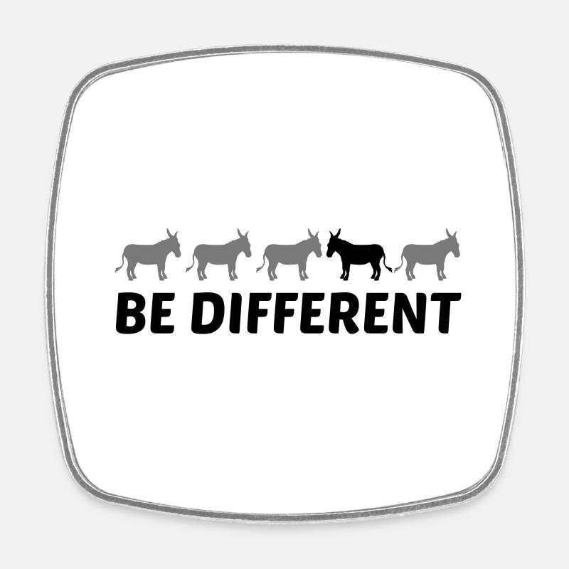 texte différent être différent âne cheval poney petit pac - Magnet carré - blanc