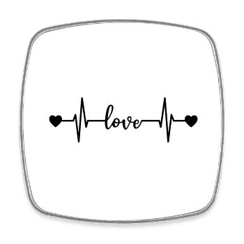 Love heartbeat Love Heartbeat pulse - Square fridge magnet - white - Front