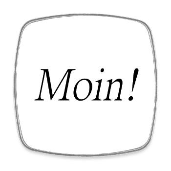 moin - Viereckiger Kühlschrankmagnet - Weiß - Vorne