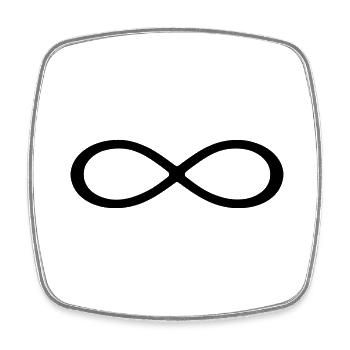 Unendlichkeits Symbol Infinity - Viereckiger Kühlschrankmagnet - Weiß - Vorne