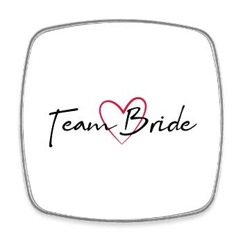 Team Bride heart hen party - Square fridge magnet - white - Front