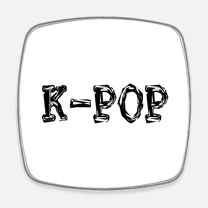 K-POP - Viereckiger Kühlschrankmagnet - Weiß