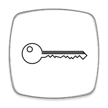 Schlüssel - Viereckiger Kühlschrankmagnet - Weiß - Vorne