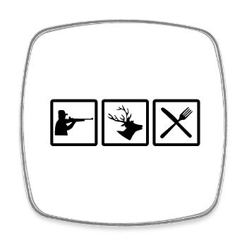 hunting fun - Square fridge magnet - white - Front