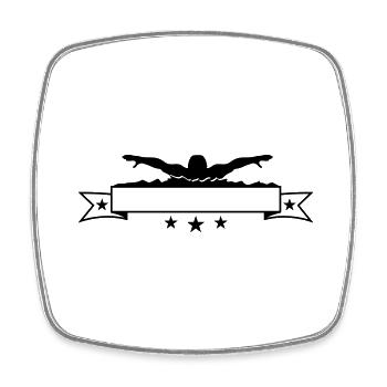 banner text schreiben wettkampf schwimmen schwimme - Viereckiger Kühlschrankmagnet - Weiß - Vorne