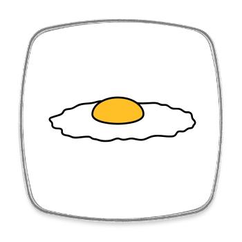 oeuf au plat manger délicieux cuire le chef - Magnet carré - blanc - Devant