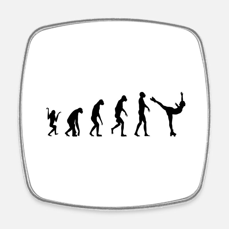 Rollkunstlauf Evolution - Viereckiger Kühlschrankmagnet - Weiß
