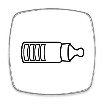 comic cartoon loading baby pregnant flask t - Square fridge magnet - white - Front