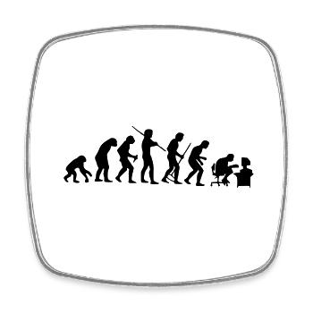 evolution - Viereckiger Kühlschrankmagnet - Weiß - Vorne