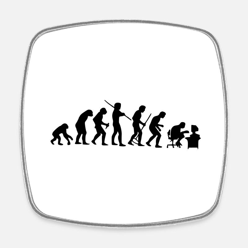 evolution - Square fridge magnet - white