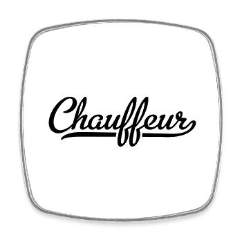 Chauffeur - Viereckiger Kühlschrankmagnet - Weiß - Vorne