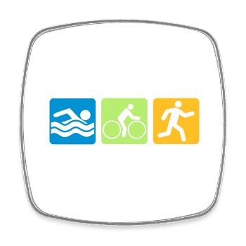 bunt sport buttons piktogramm cool logo swim bike - Viereckiger Kühlschrankmagnet - Weiß - Vorne