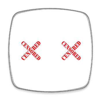 Lustiges Style Geschenk Frauen Zensierte Brüste - Viereckiger Kühlschrankmagnet - Weiß - Vorne