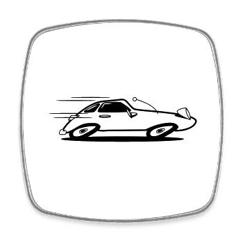 Sports car car car car fast - Square fridge magnet - white - Front