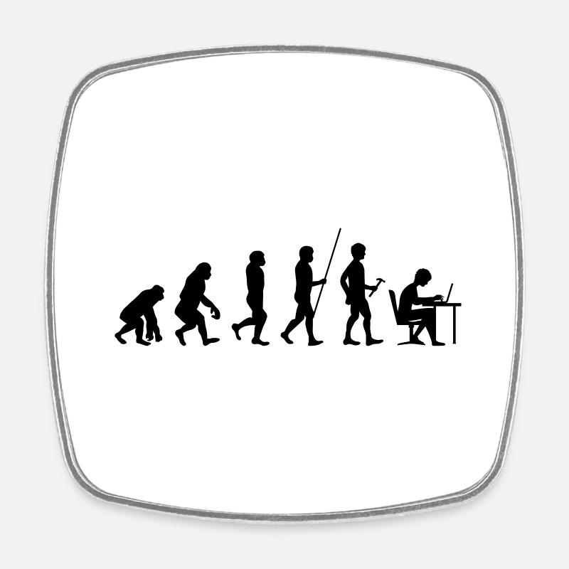 évolution - Magnet carré - blanc