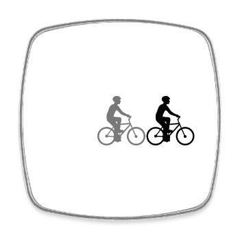 Amis d'équipage de sport d'équipe 3 cyclistes - Magnet carré - blanc - Devant