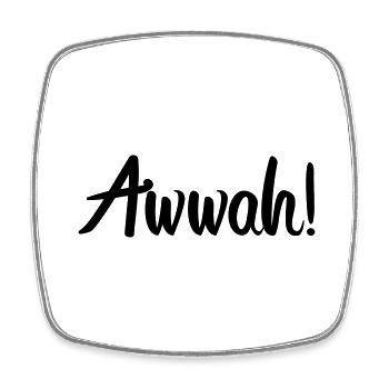 Awwah - Square fridge magnet - white - Front