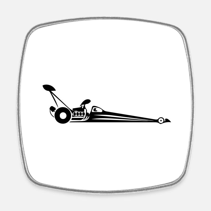 Race Dragster - Magnet carré - blanc