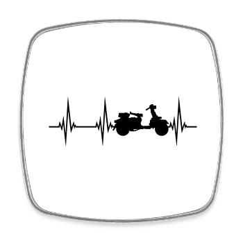 puls frequenz herzschlag roller clipart fahren ele - Viereckiger Kühlschrankmagnet - Weiß - Vorne