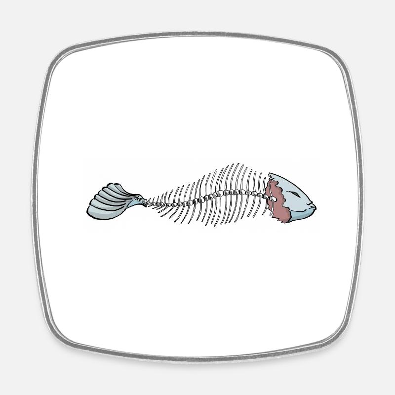 poisson - Magnet carré - blanc