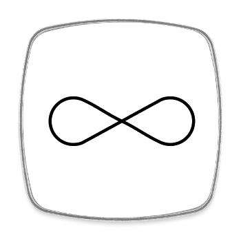 Unendlich Symbol - Unendlichkeit - Viereckiger Kühlschrankmagnet - Weiß - Vorne