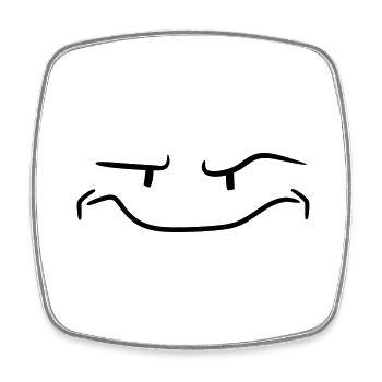 funny face monster skeptical cool comic cart - Square fridge magnet - white - Front