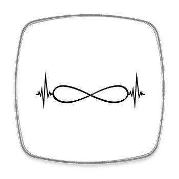 rythme cardiaque infini fréquence éternelle gre - Magnet carré - blanc - Devant
