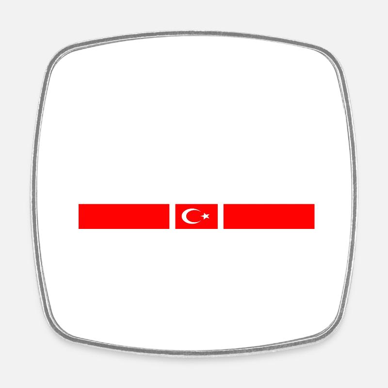 Drapeau turc - Magnet carré - blanc