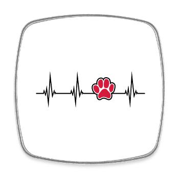 cat dog pet pulse heartbeat frequency ECG p - Square fridge magnet - white - Front