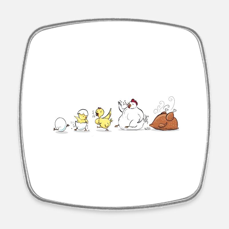 Evolution Of Chicken - Viereckiger Kühlschrankmagnet - Weiß