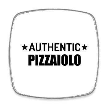 pizza / pizzaiolo / chef / italie / pizzaiola - Magnet carré - blanc - Devant