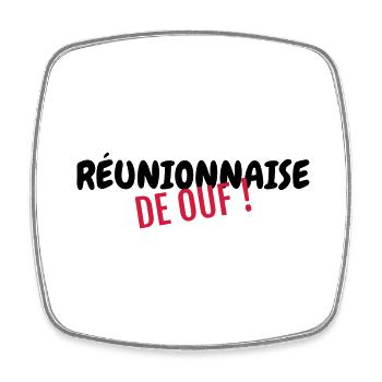 Réunion / 974 / Réunionnais / Réunionnaise - Magnet carré - blanc - Devant