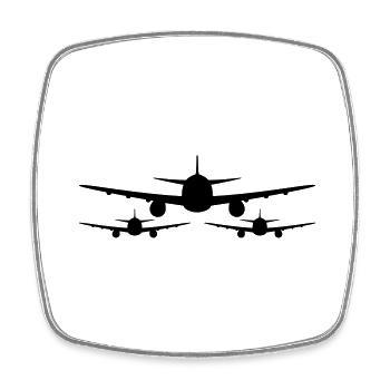 3 flieger team crew geschwader vorne front flugzeu - Viereckiger Kühlschrankmagnet - Weiß - Vorne