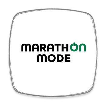 marathon - Square fridge magnet - white - Front