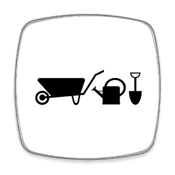 Garten - Viereckiger Kühlschrankmagnet - Weiß - Vorne