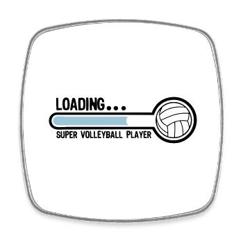 Volleyball Loading Superspieler - Viereckiger Kühlschrankmagnet - Weiß - Vorne