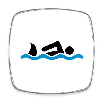 schwimmen mit Hai - Viereckiger Kühlschrankmagnet - Weiß - Vorne
