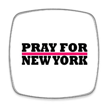 New York / Pray For New York - Viereckiger Kühlschrankmagnet - Weiß - Vorne