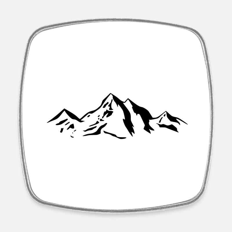 Berge Panorama Alpen Gipfel - Viereckiger Kühlschrankmagnet - Weiß