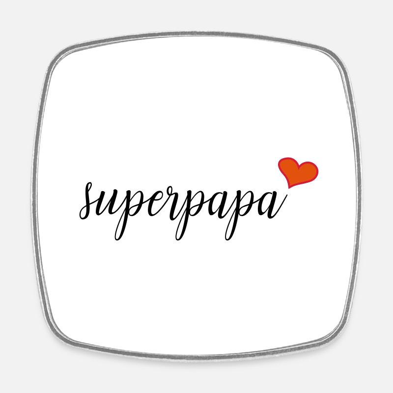 Super-papa - Magnet carré - blanc