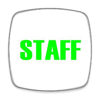 Staff - Square fridge magnet - white - Front