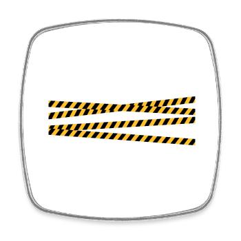 Security tape blocking zone - Square fridge magnet - white - Front