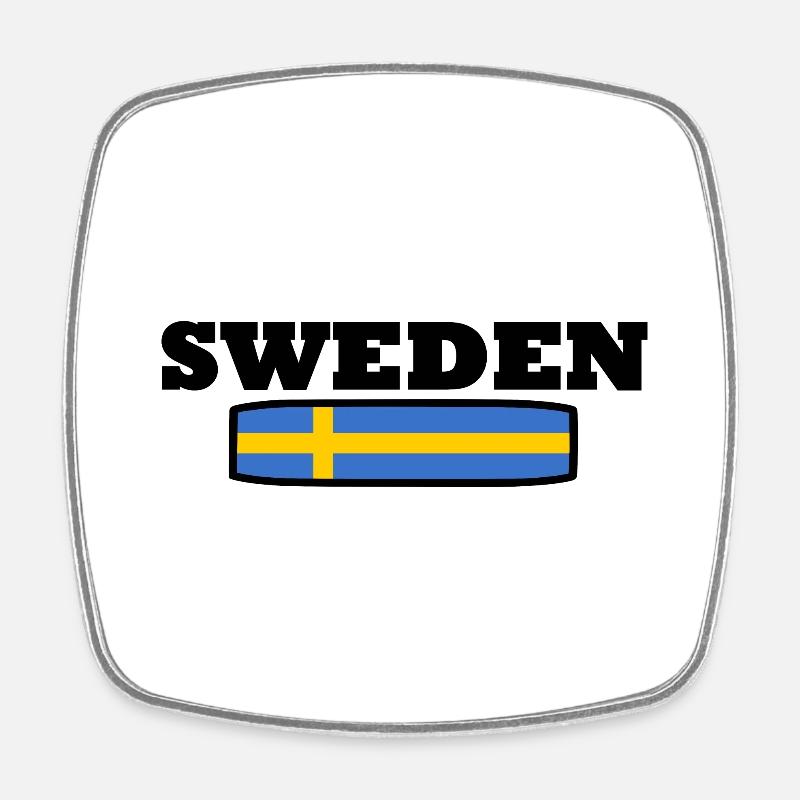 SCHWEDEN - Viereckiger Kühlschrankmagnet - Weiß