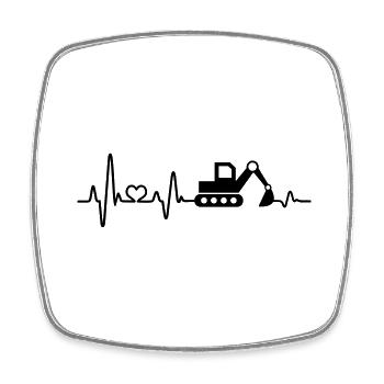 Excavator construction site construction worker excavator driver gift - Square fridge magnet - white - Front