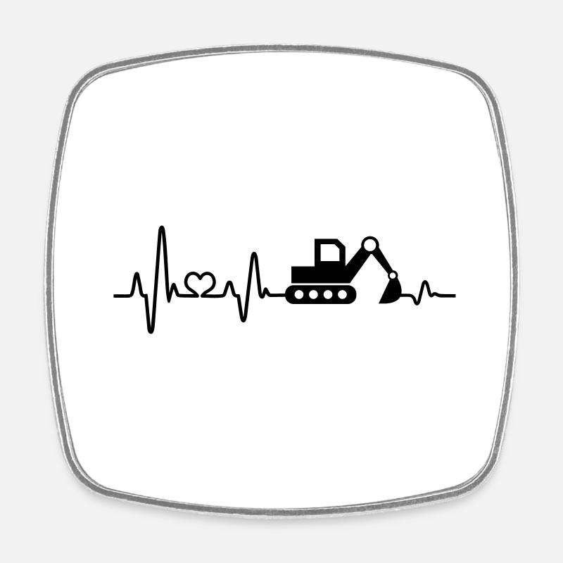 Bagger Baustelle Bauarbeiter Baggerfahrer Geschenk - Viereckiger Kühlschrankmagnet - Weiß