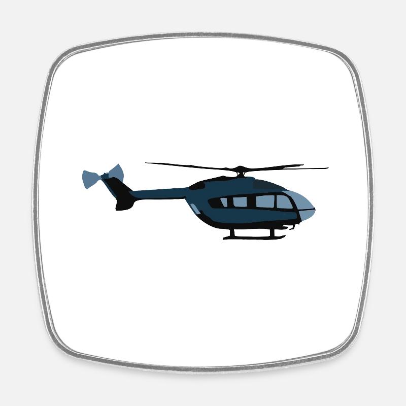 EC145 Hélicoptère Pilote d’hélicoptère - Magnet carré - blanc