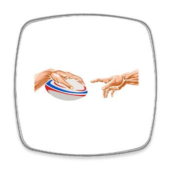 Rugby Michelangelo "If rugby were easy, rugby would be - Square fridge magnet - white - Front